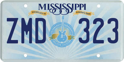 MS license plate ZMD323