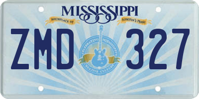 MS license plate ZMD327