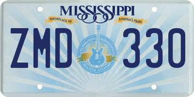 MS license plate ZMD330