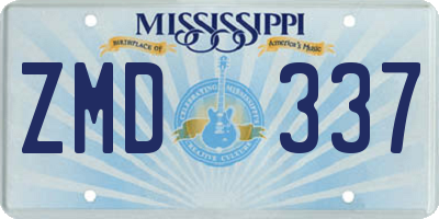 MS license plate ZMD337