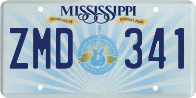 MS license plate ZMD341