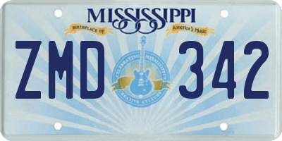 MS license plate ZMD342