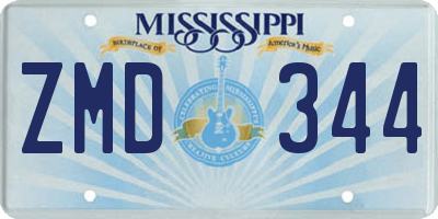 MS license plate ZMD344