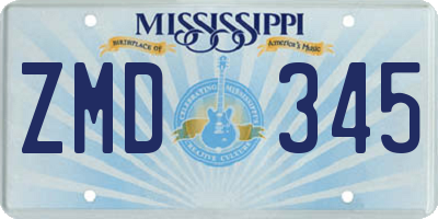MS license plate ZMD345
