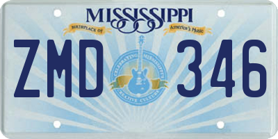 MS license plate ZMD346