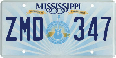 MS license plate ZMD347