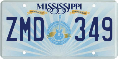 MS license plate ZMD349