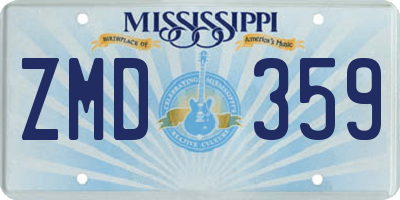 MS license plate ZMD359