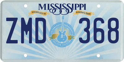 MS license plate ZMD368