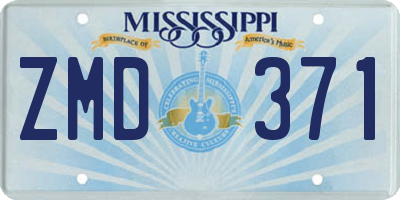 MS license plate ZMD371