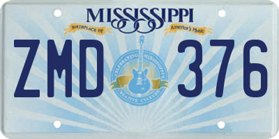 MS license plate ZMD376