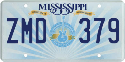MS license plate ZMD379