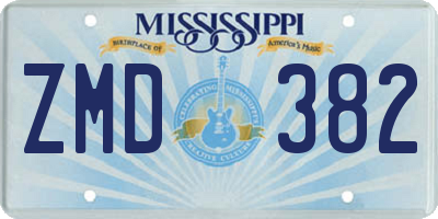 MS license plate ZMD382