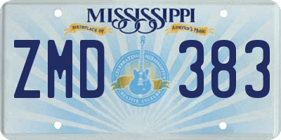 MS license plate ZMD383