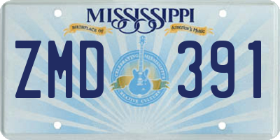 MS license plate ZMD391