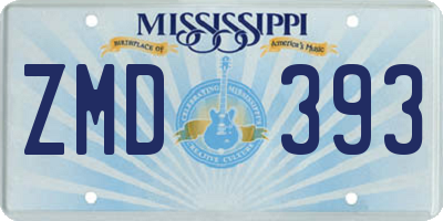 MS license plate ZMD393
