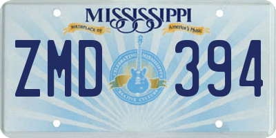 MS license plate ZMD394