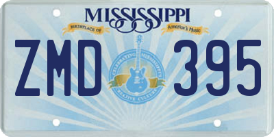 MS license plate ZMD395