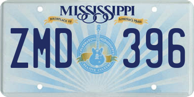 MS license plate ZMD396