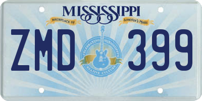 MS license plate ZMD399