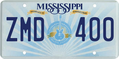 MS license plate ZMD400