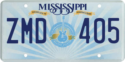MS license plate ZMD405