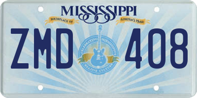 MS license plate ZMD408