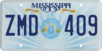 MS license plate ZMD409