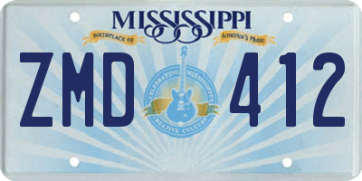 MS license plate ZMD412