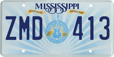 MS license plate ZMD413