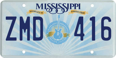 MS license plate ZMD416