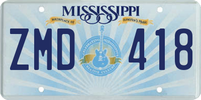 MS license plate ZMD418