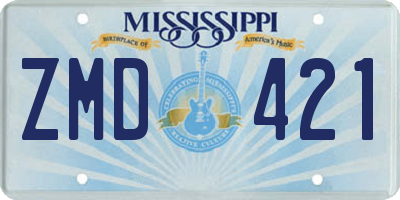 MS license plate ZMD421