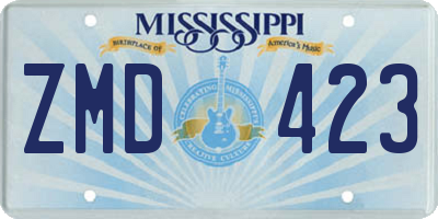 MS license plate ZMD423