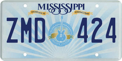 MS license plate ZMD424