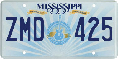 MS license plate ZMD425