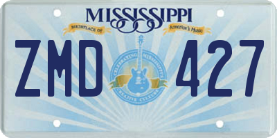 MS license plate ZMD427