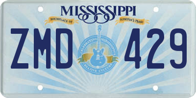 MS license plate ZMD429