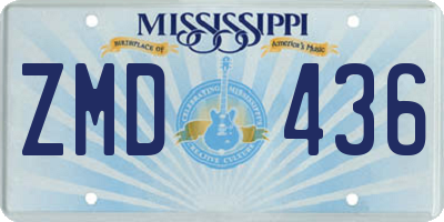 MS license plate ZMD436