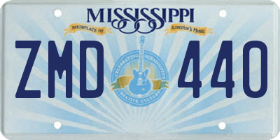 MS license plate ZMD440