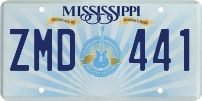 MS license plate ZMD441