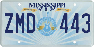 MS license plate ZMD443