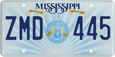 MS license plate ZMD445