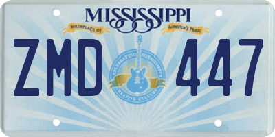 MS license plate ZMD447
