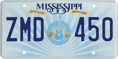 MS license plate ZMD450