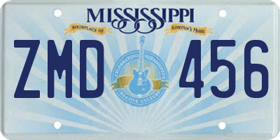 MS license plate ZMD456