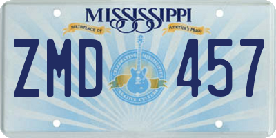 MS license plate ZMD457