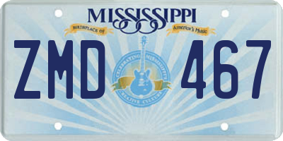 MS license plate ZMD467