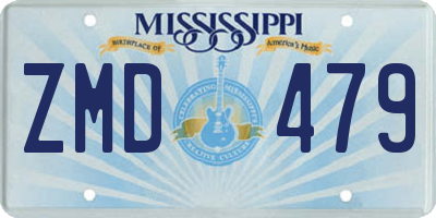MS license plate ZMD479