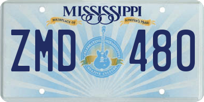 MS license plate ZMD480